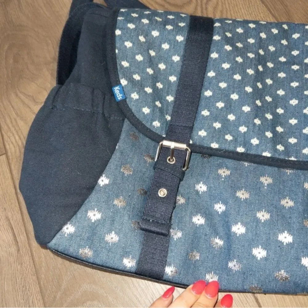 NWT Keds Blue Denim Polka Dot Laptop Bag‎